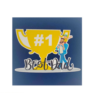 #1 Best Dad Trophy - Pop Up Card