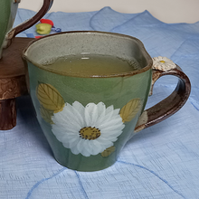 Load image into Gallery viewer, Hand Painted Cosmos Mug - Green