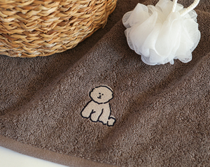 40x80 Embroidered Towel - (2P) 02 Downy Bichon