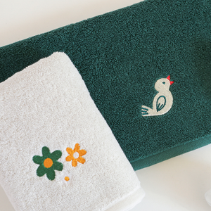 40x80 Embroidered Towel - (2P) 03 Coucou