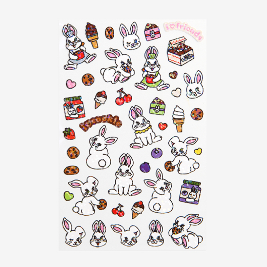 Line Hologram Sticker - 14 Cookie Bunny