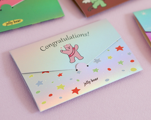 Jelly Bear Hologram Folding Card