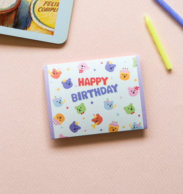 Mini Folding Card (Jelly Bear) - 01 Happy Birthday