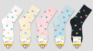Pastel Heart Socks - Crew