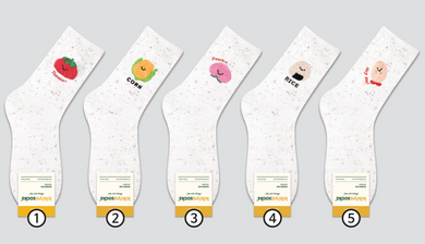 Cute Food Nep Yarn - Crew Socks