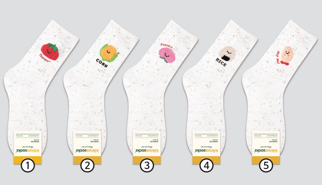 Cute Food Nep Yarn - Crew Socks