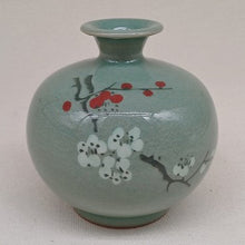 Load image into Gallery viewer, Mini Celadon Plum Blossom Round Vase