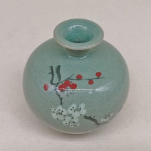 Load image into Gallery viewer, Mini Celadon Plum Blossom Round Vase