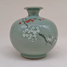 Load image into Gallery viewer, Mini Celadon Plum Blossom Round Vase