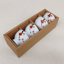 Load image into Gallery viewer, White Porcelain Plum Blossom Cup Set