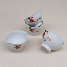 Load image into Gallery viewer, White Porcelain Plum Blossom Cup Set