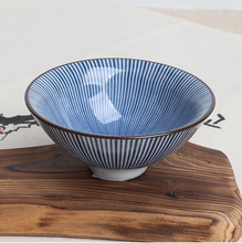 Load image into Gallery viewer, Blue Striped Tea Bowl Cup