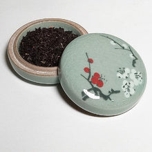 Load image into Gallery viewer, Celadon Plum Blossom Lidded Box