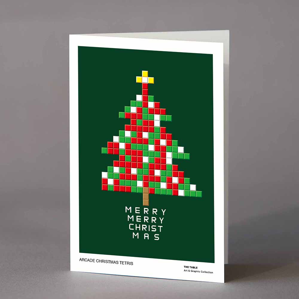 Arcade Christmas Tetris - Greeting Card
