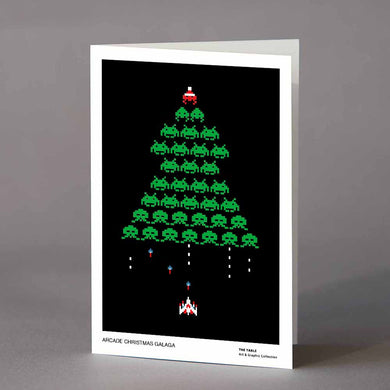 Arcade Christmas Galaga - Greeting Card