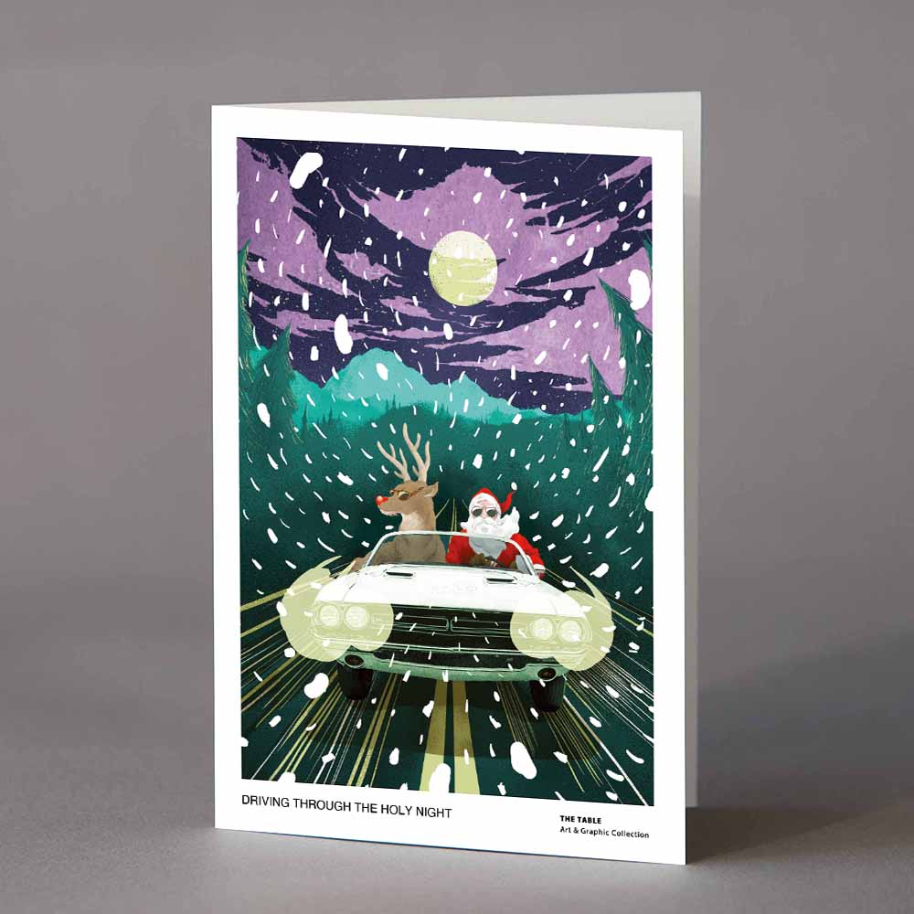 Driving Through the Holy Night - Greeting Card