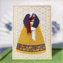 Load image into Gallery viewer, Navy and Gold Hanbok - Greeting Card