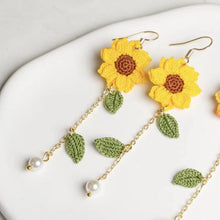 Load image into Gallery viewer, LingStudio - Solid Colour Sunflower Long Earrings