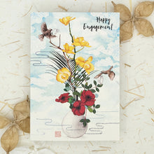 Load image into Gallery viewer, Happy Engagement Flowers and Birds - Greeting Card