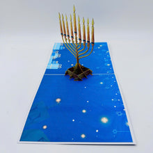 Load image into Gallery viewer, Antique Menorah - Pop Up Card