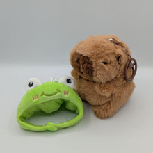 Load image into Gallery viewer, Large Capybara Animal Hat Plush Keychain