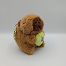 Load image into Gallery viewer, Tennis Capybara Plush Keychain
