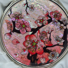 Load image into Gallery viewer, Mother of Pearl Compact Mirror - Cherry Blossoms