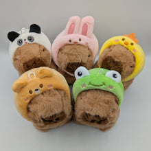 Load image into Gallery viewer, Large Capybara Animal Hat Plush Keychain