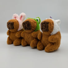 Load image into Gallery viewer, Capybara Animal Hat Plush Keychain