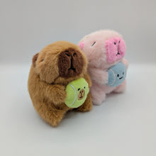 Load image into Gallery viewer, Tennis Capybara Plush Keychain