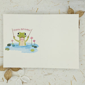 Hoppy Birthday Frog - Greeting Card
