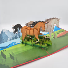 Load image into Gallery viewer, Horses - Pop Up Card