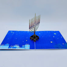 Load image into Gallery viewer, Antique Menorah - Pop Up Card