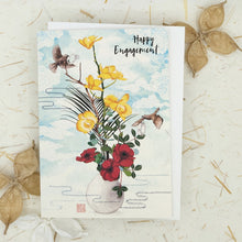 Load image into Gallery viewer, Happy Engagement Flowers and Birds - Greeting Card