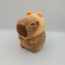 Load image into Gallery viewer, Large Capybara Animal Hat Plush Keychain
