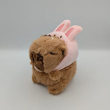 Load image into Gallery viewer, Large Capybara Animal Hat Plush Keychain