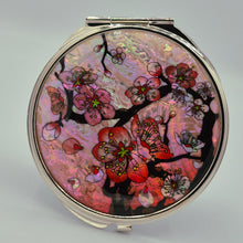 Load image into Gallery viewer, Mother of Pearl Compact Mirror - Cherry Blossoms