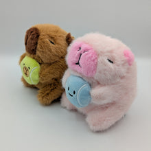 Load image into Gallery viewer, Tennis Capybara Plush Keychain