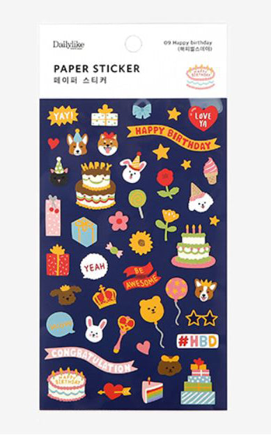 Paper Sticker - 09 Happy Birthday