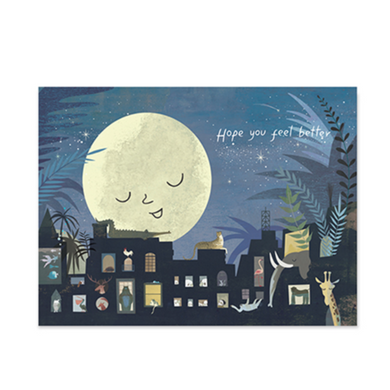 Feel Better Moon - Greeting Card