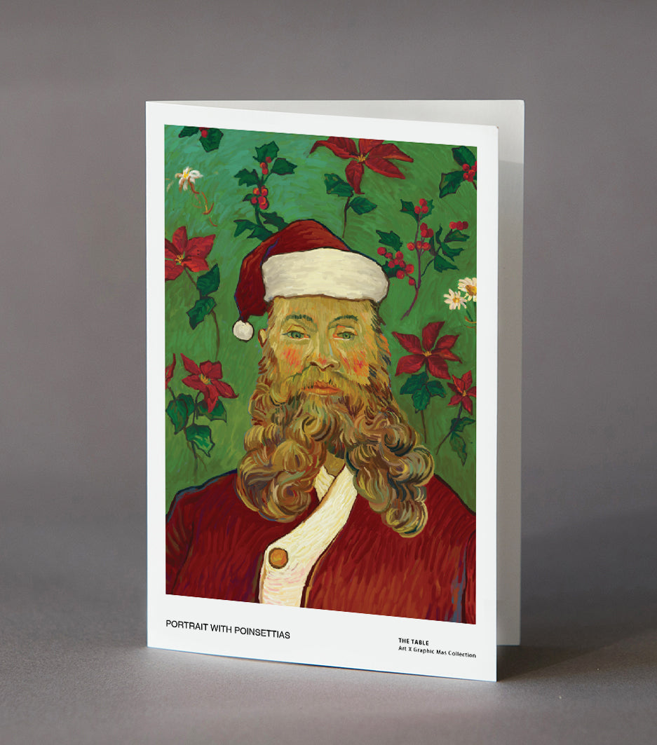 Portrait with Poinsettias - Greeting Card