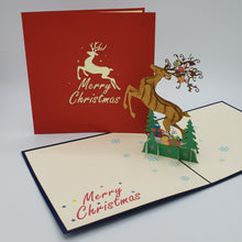 Load image into Gallery viewer, Leaping Holiday Reindeer Pop up