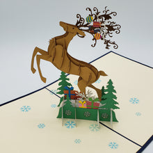 Load image into Gallery viewer, Leaping Holiday Reindeer Pop up