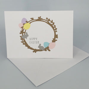 Happy Easter Wreath - Greeting Card