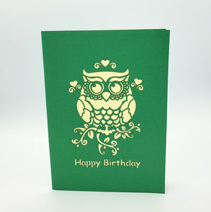 3D Happy Birthday Owl - Pop Up Card