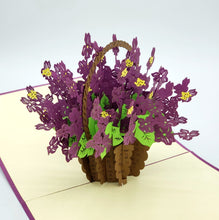 Load image into Gallery viewer, Basket of Violets - Pop Up Card