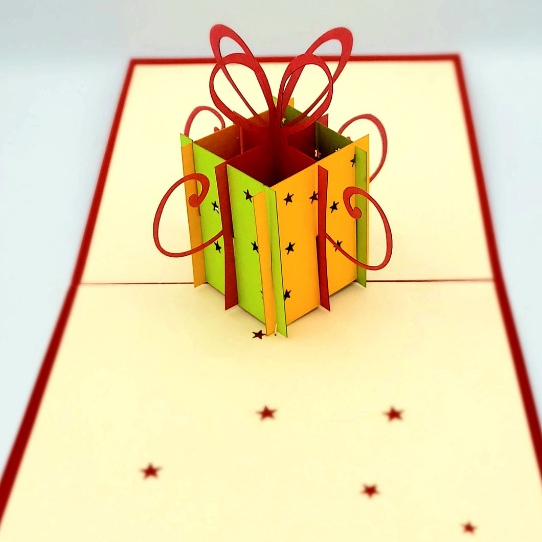 Curly Bow Gift - Pop Up Card