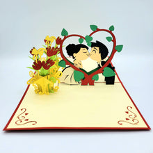 Load image into Gallery viewer, Heart Tree Wedding with Tulips - Pop Up Card