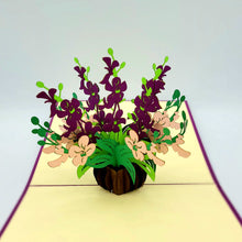 Load image into Gallery viewer, Purple Orchids - Pop Up Card