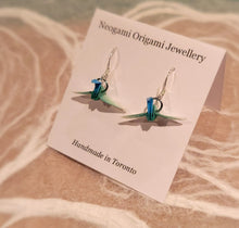 Load image into Gallery viewer, Neogami Origami Jewellery - Folded Crane Earrings